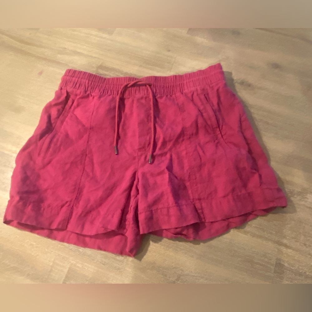 Athleta Women’s Shorts Pink Drawstring Waist Zipper Pockets small
